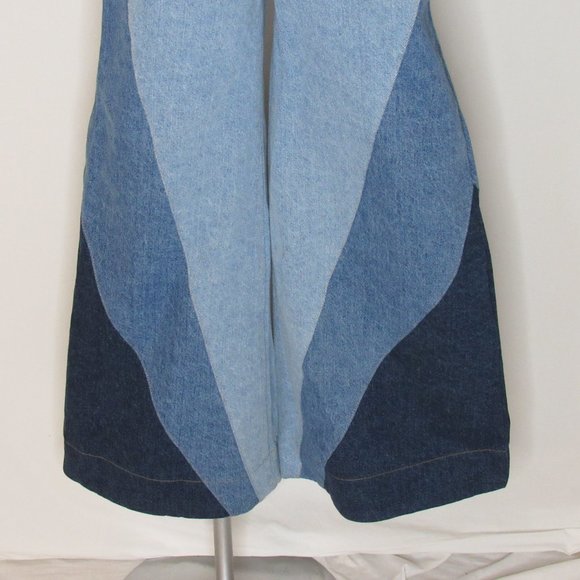 Farm Rio Wide Leg Patchwork Denim Jeans 32" Women's XS XSmall - Picture 3 of 11